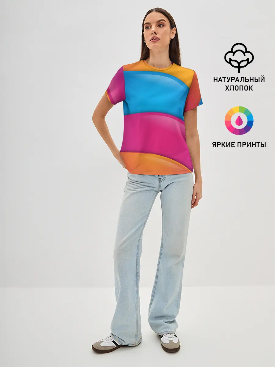 Женская базовая футболка / Candy rainbow