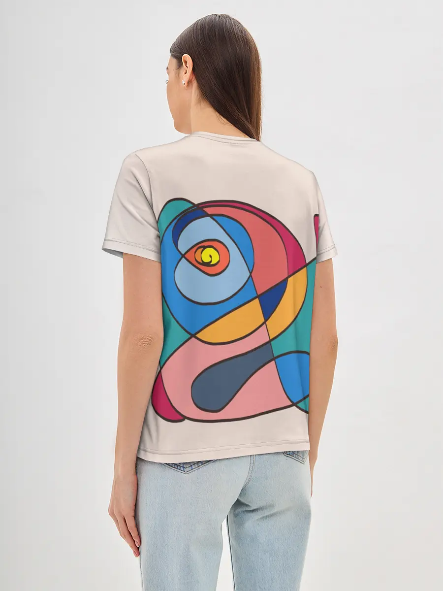 Женская базовая футболка / Абстракция полет фантазии