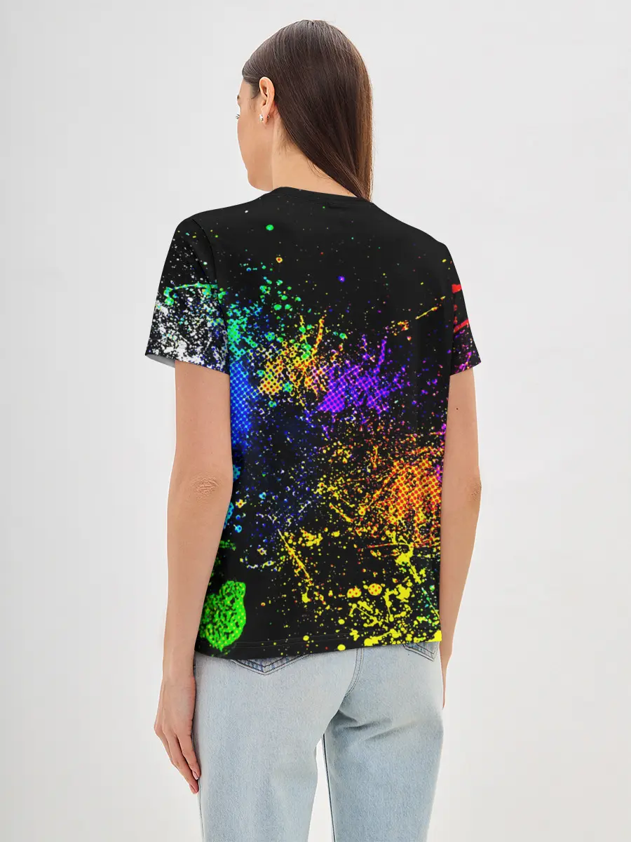 Женская базовая футболка / БРЫЗКИ КРАСОК