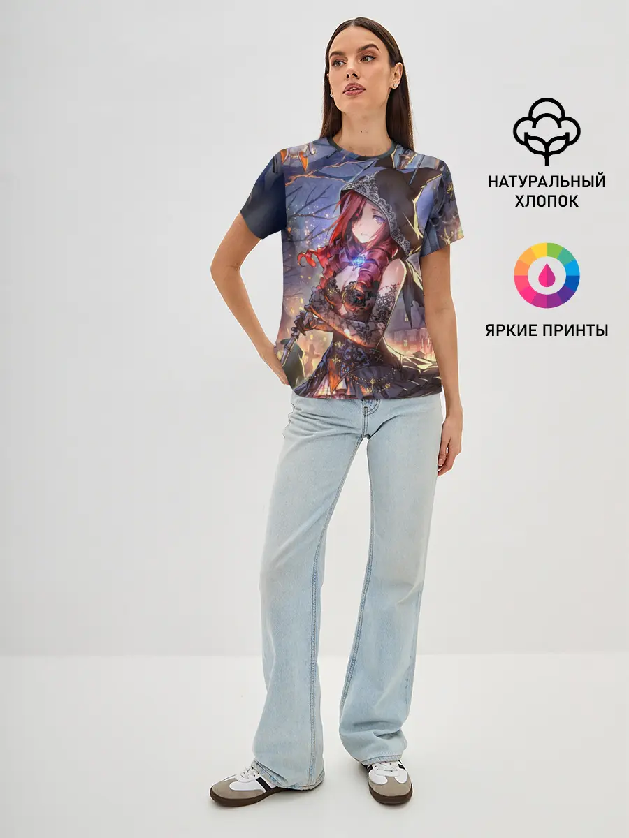 Женская базовая футболка / Однокрылый демон Амира