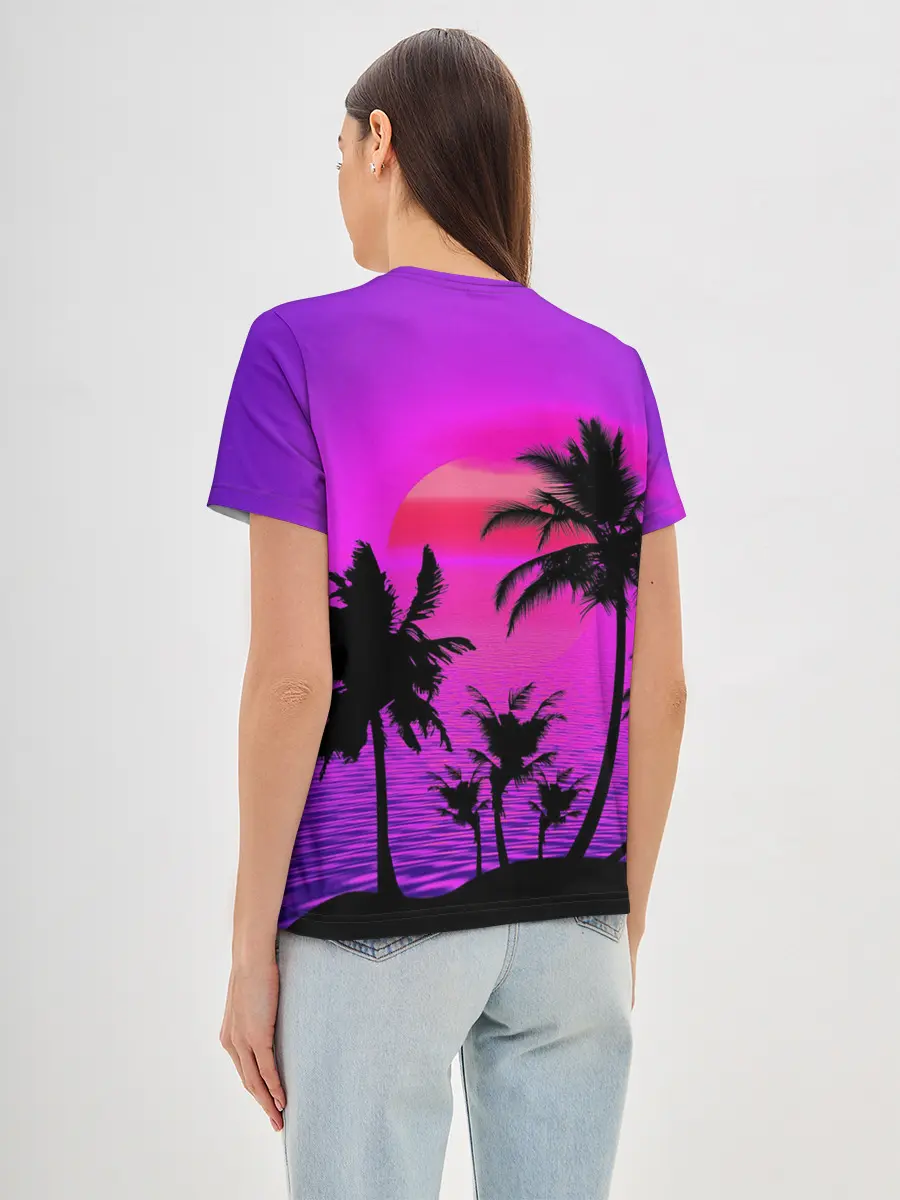 Женская базовая футболка / Неоновый Закат