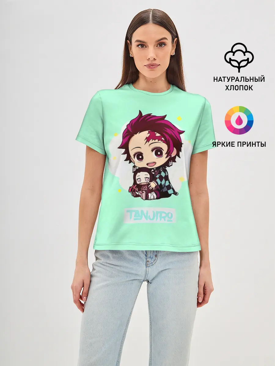 Женская базовая футболка / Танджиро Клинок, рассекающий демонов