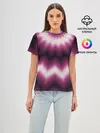 Женская базовая футболка / Черно-пурпурный калейдоскоп