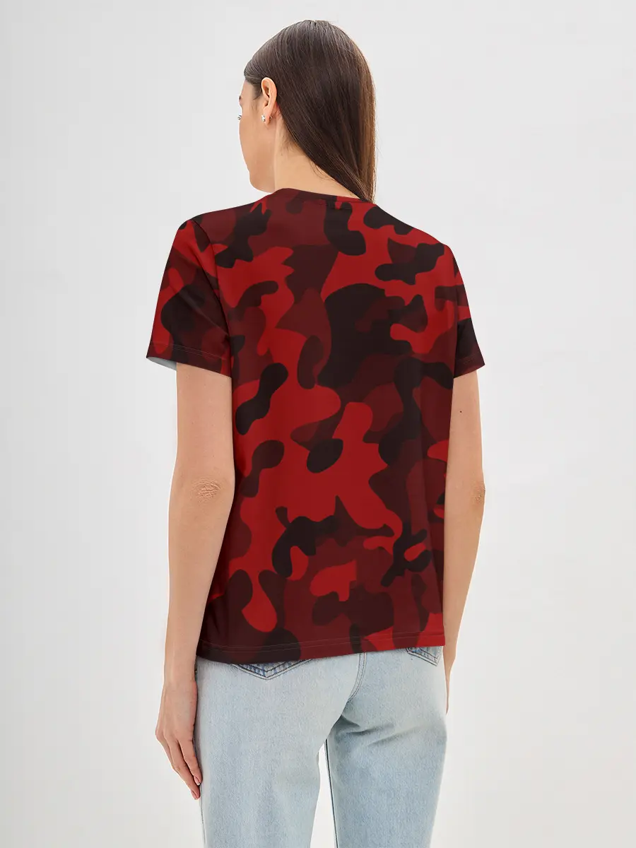 Женская базовая футболка / RED MILITARY | КРАСНЫЙ КАМУФЛЯЖ