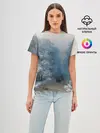 Женская базовая футболка / Зимний пейзаж картина маслом
