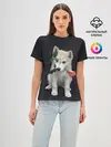 Женская базовая футболка / Щенок в подарок