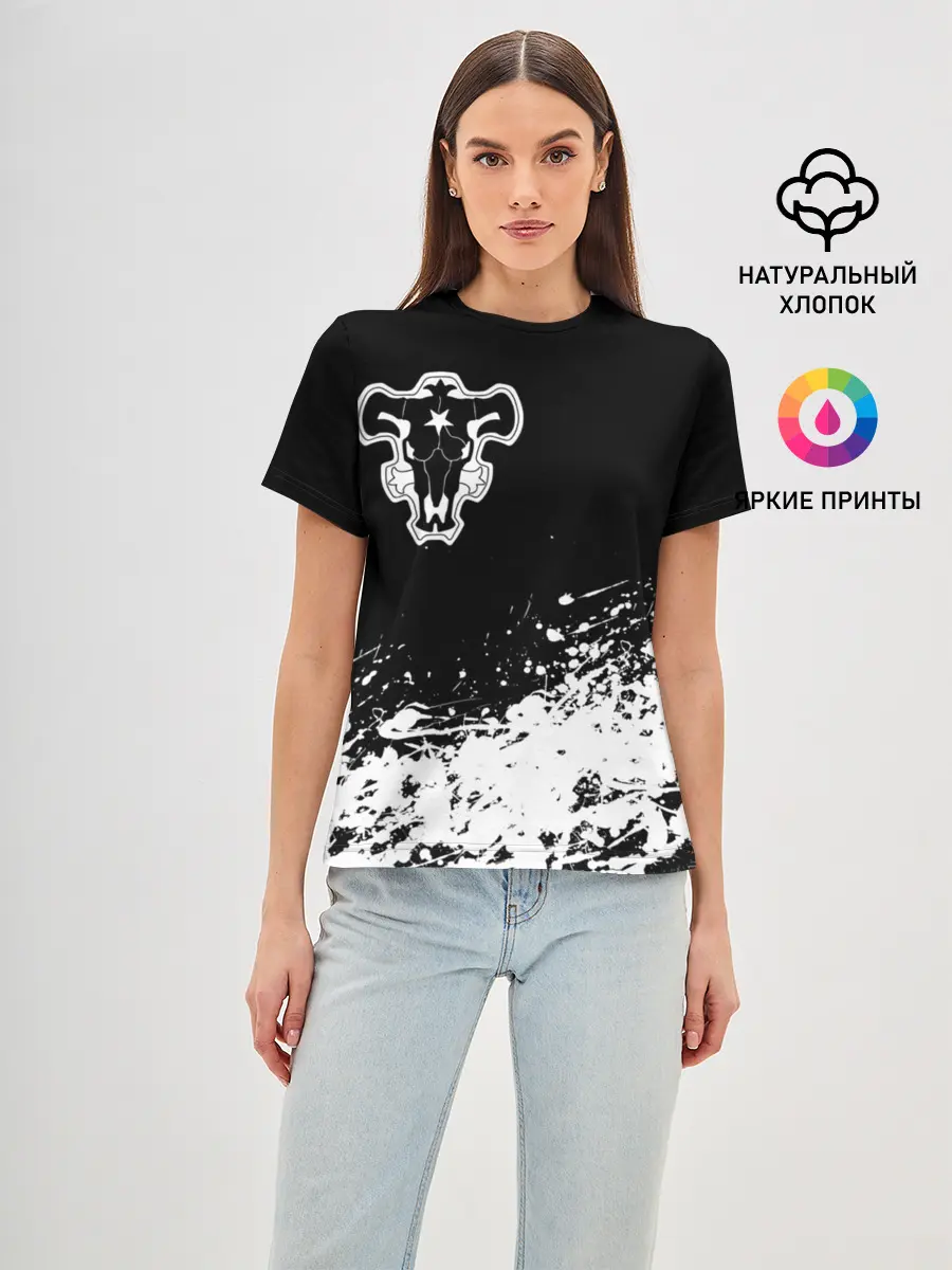 Женская базовая футболка / Черный Клевер