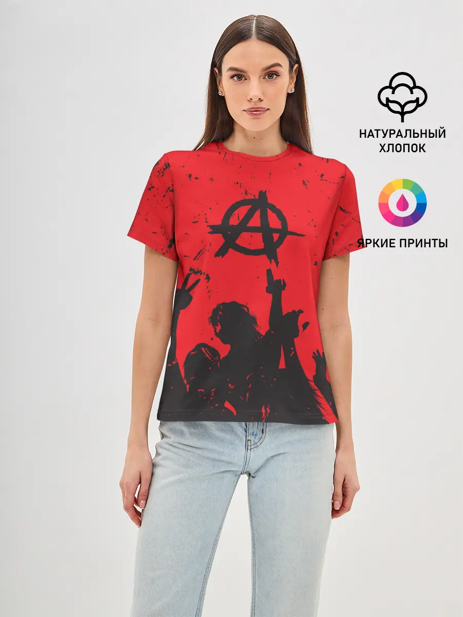 Женская базовая футболка / АНАРХИЯ | СВОБОДА
