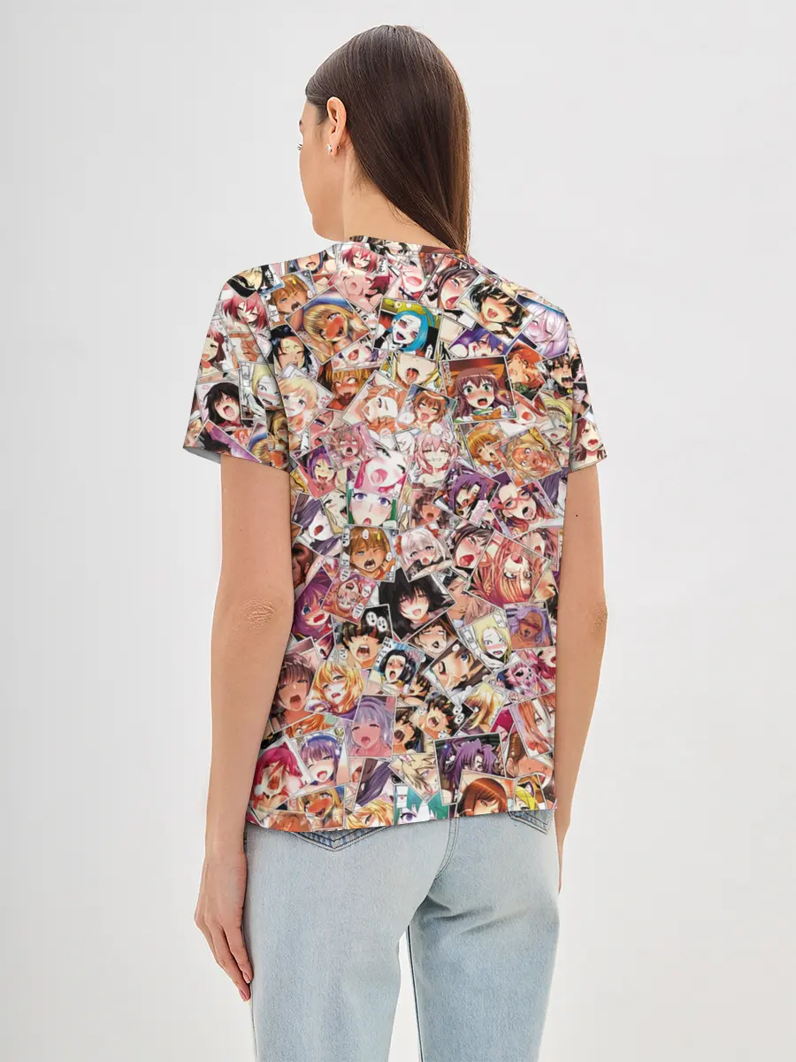 Женская базовая футболка / Яркий паттерн АХЕГАО