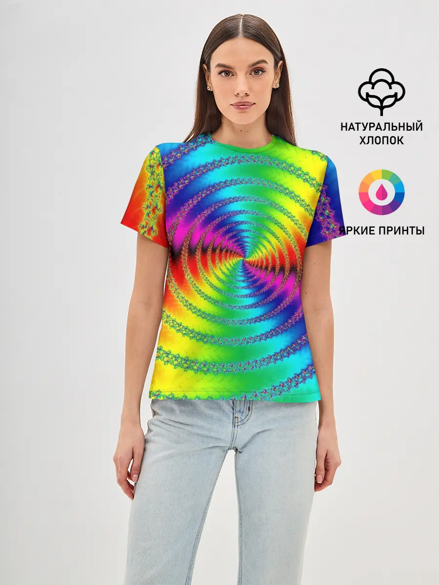 Женская базовая футболка / Цветной гипноз