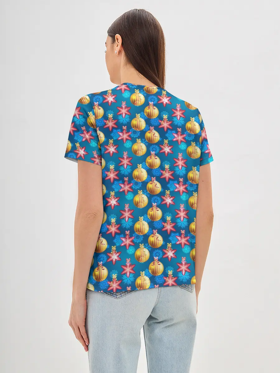 Женская базовая футболка / Новогодние Украшения