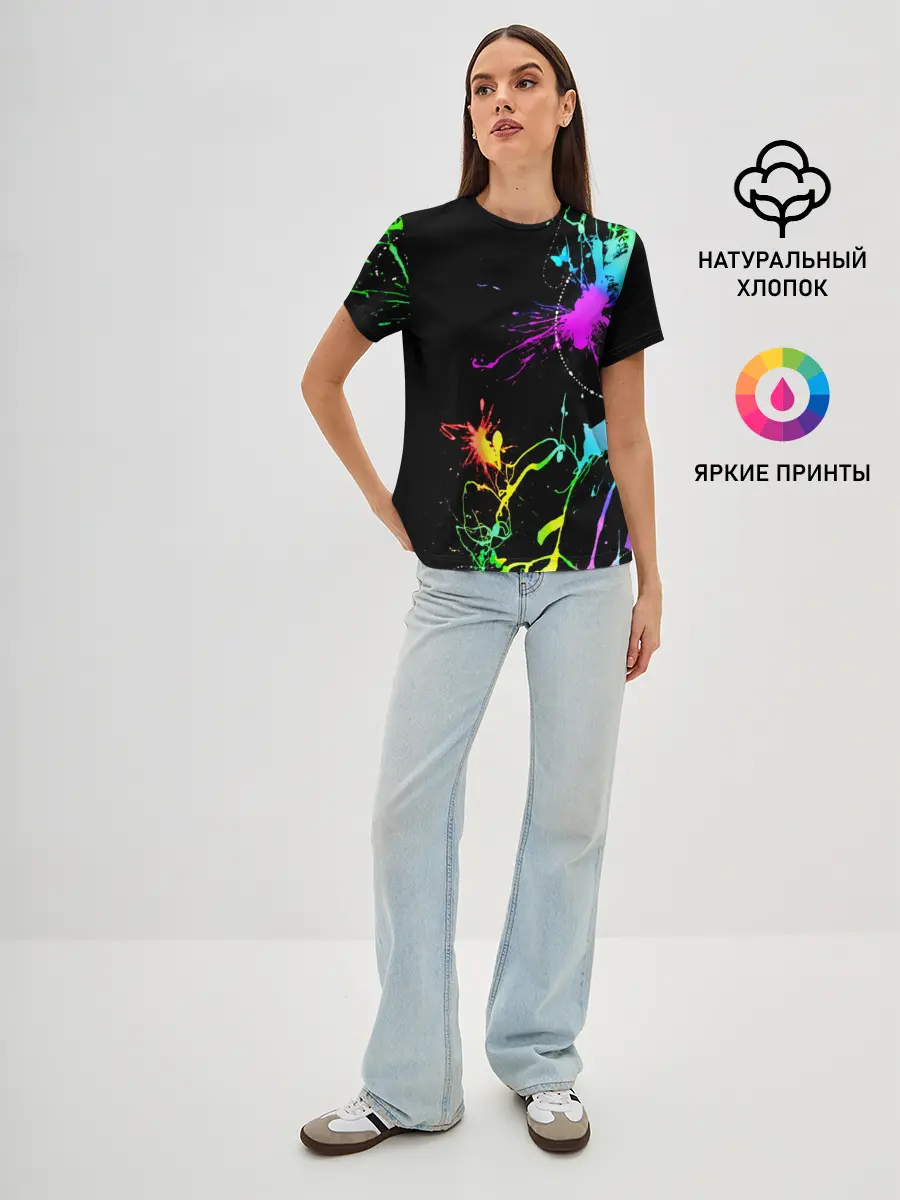 Женская базовая футболка / НЕОНОВЫЕ КРАСКИ