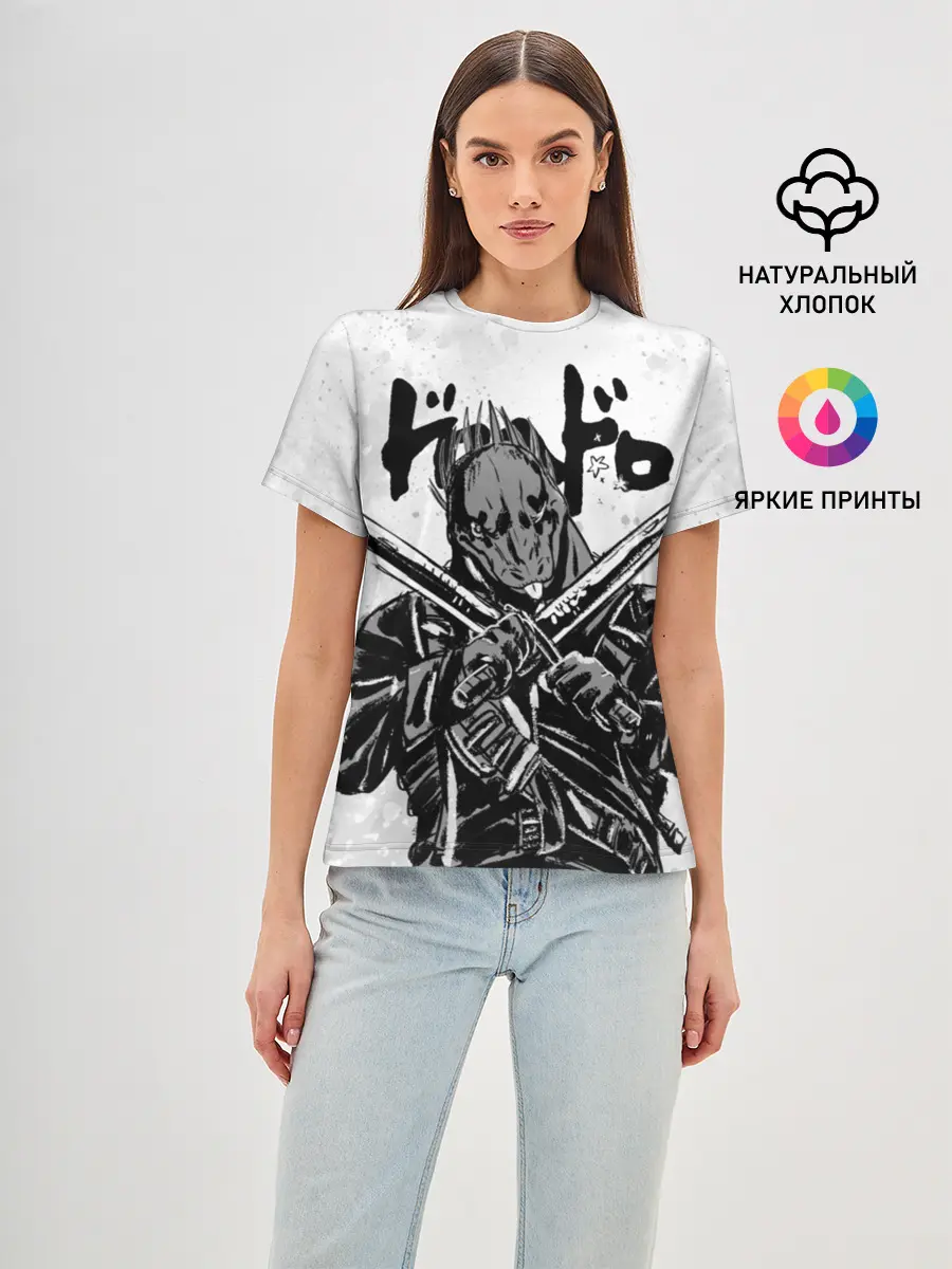 Женская базовая футболка / Кайман с мечами Дорохедоро