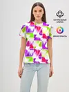 Женская базовая футболка / Абстрактный яркий узор