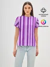 Женская базовая футболка / Фиолетово-чёрные полосы