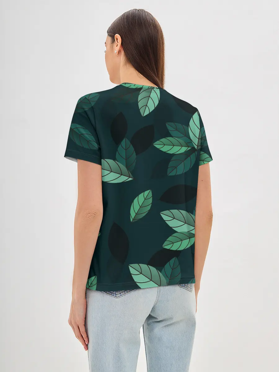 Женская базовая футболка / Текстура Листья