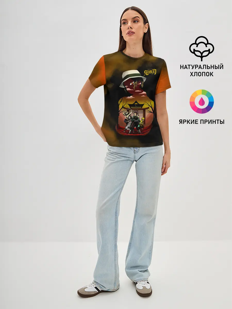 Женская базовая футболка / ГЕРОИ Клинок, рассекающий демонов