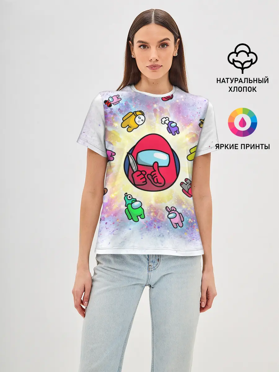Женская базовая футболка / Among us space