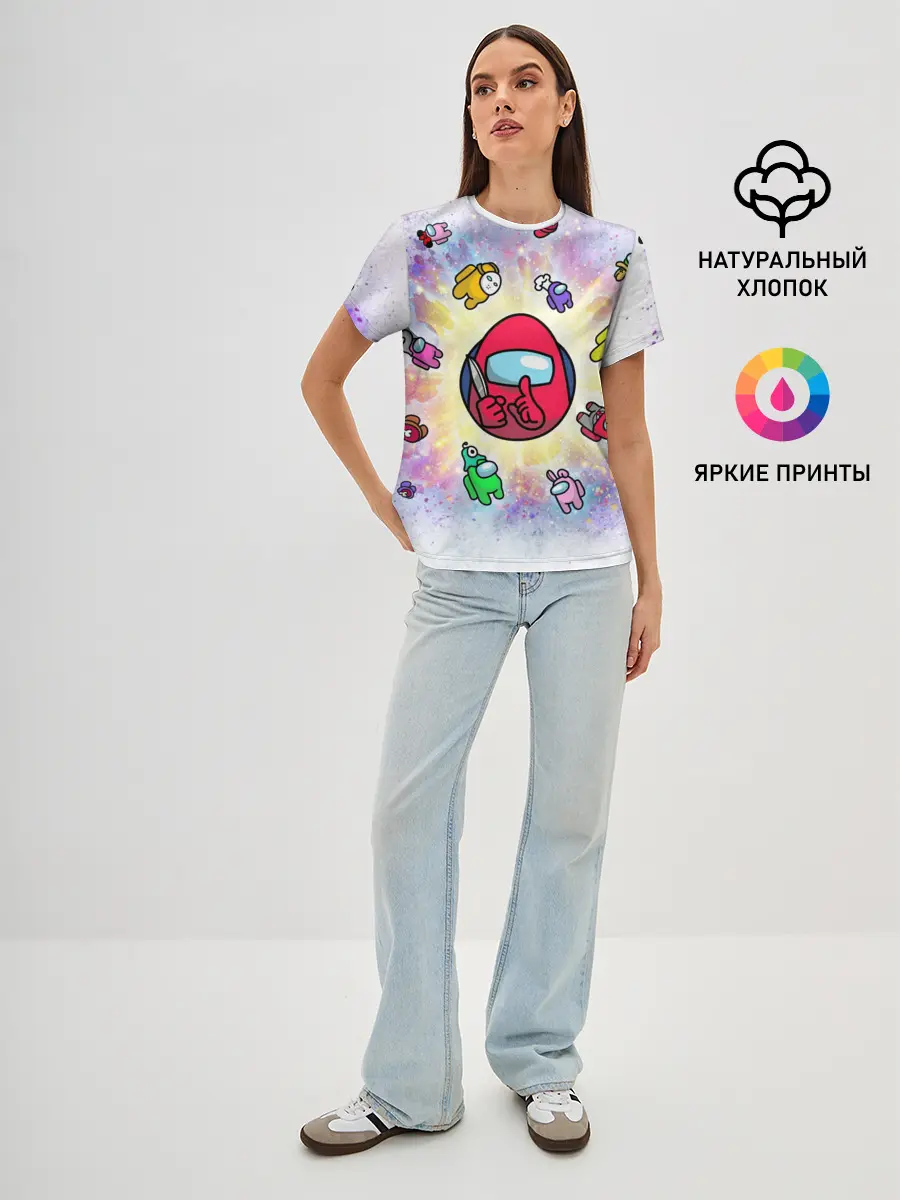 Женская базовая футболка / Among us space