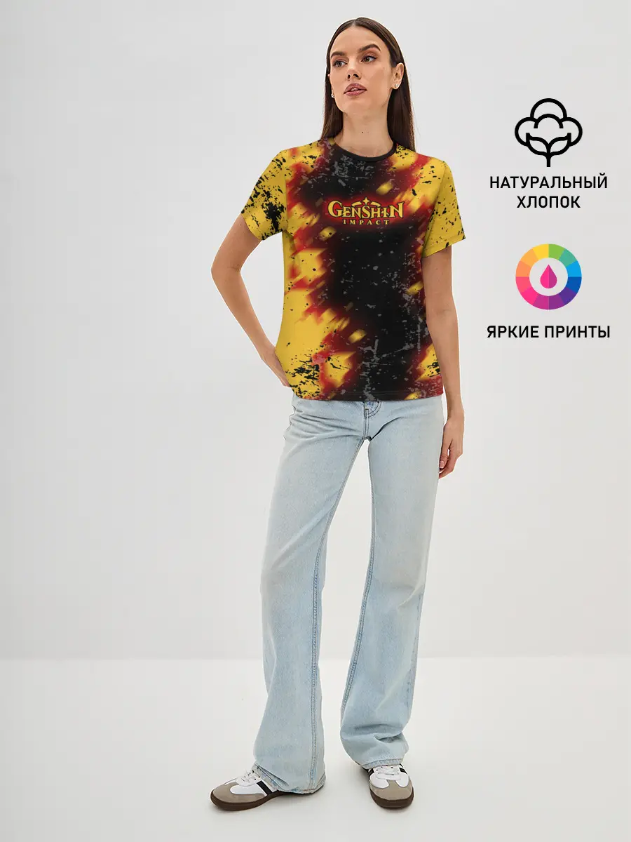 Женская базовая футболка / Genshin Impact: Аниме.
