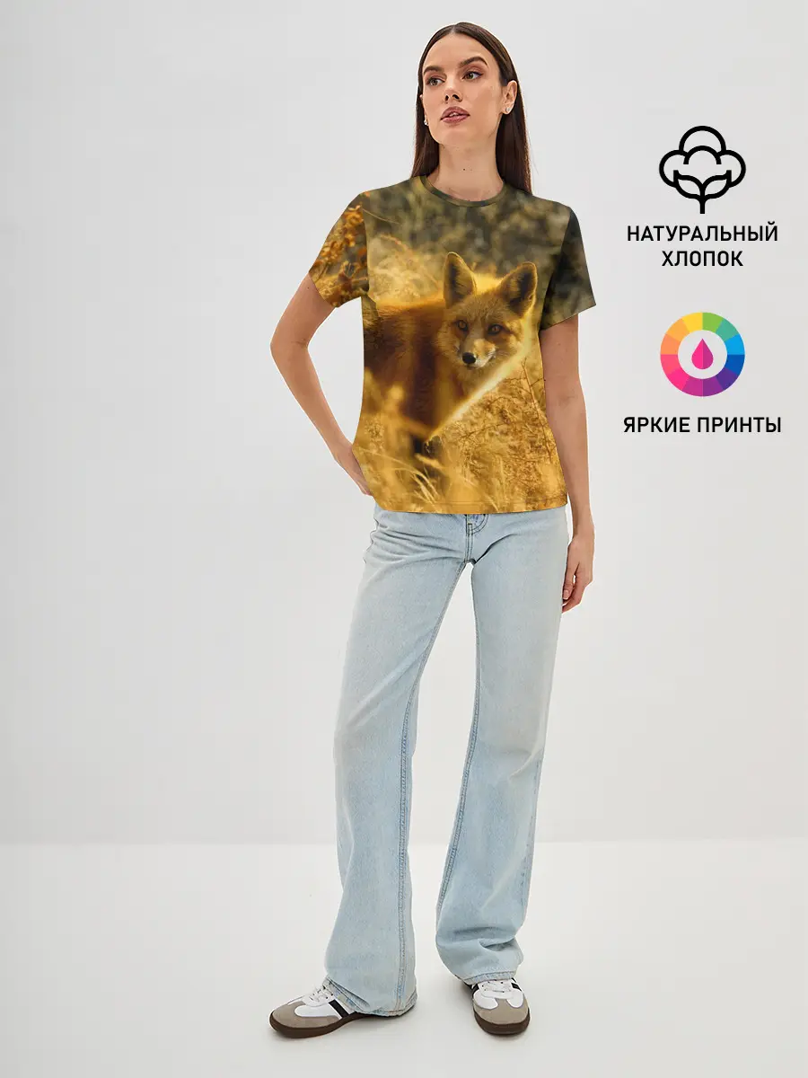 Женская базовая футболка / Рыжая Лиса