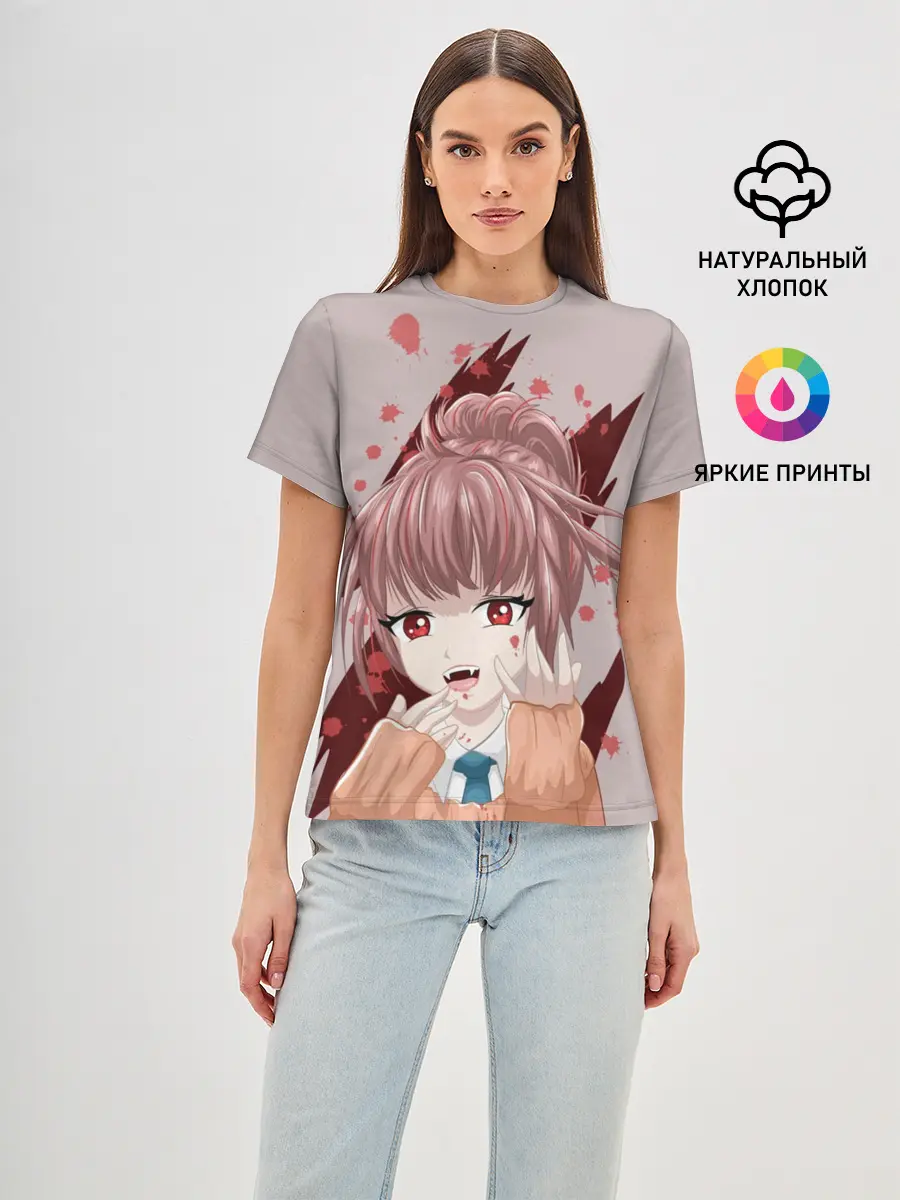 Женская базовая футболка / Аниме-вампир