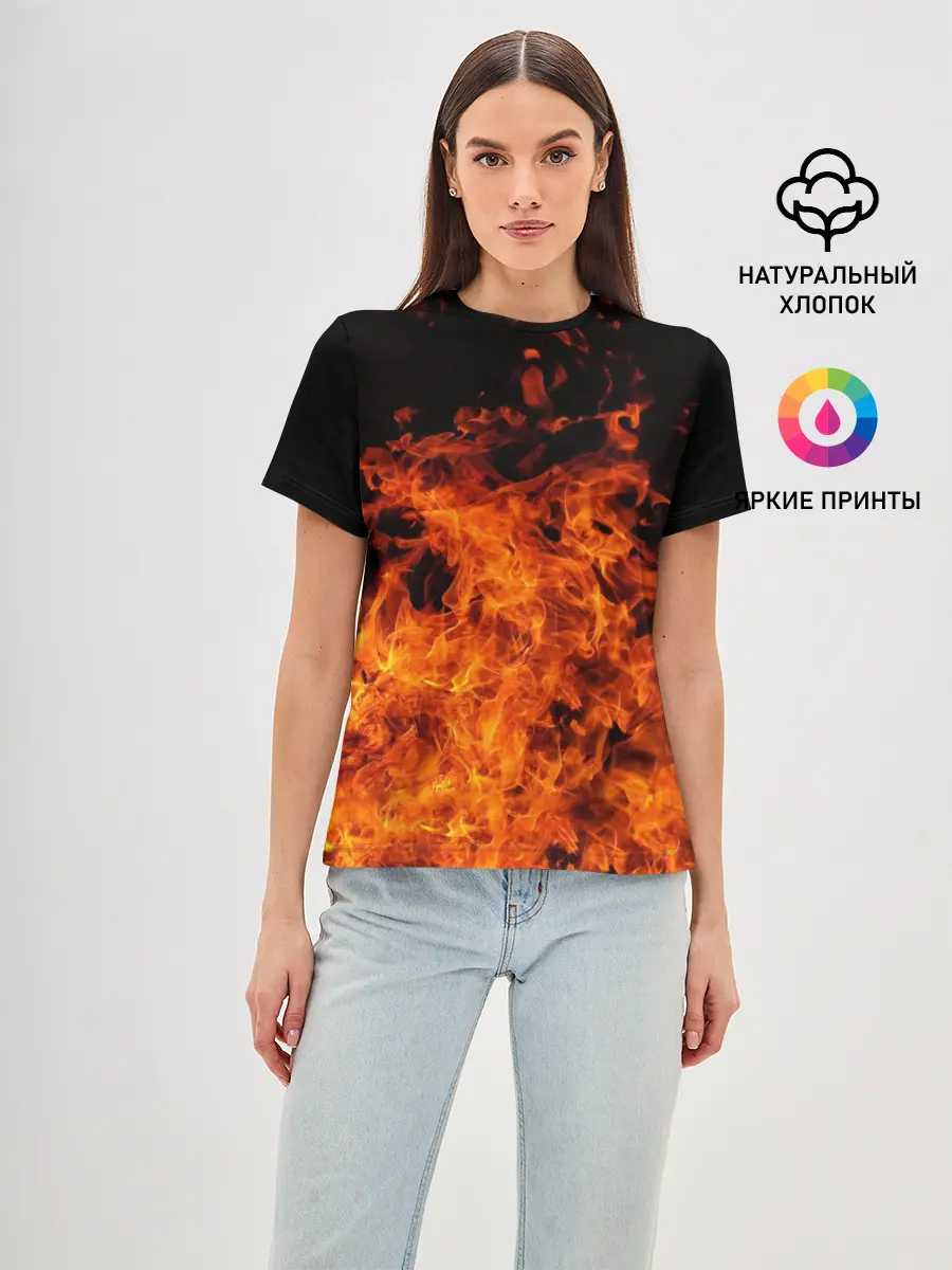 Женская базовая футболка / Огонь