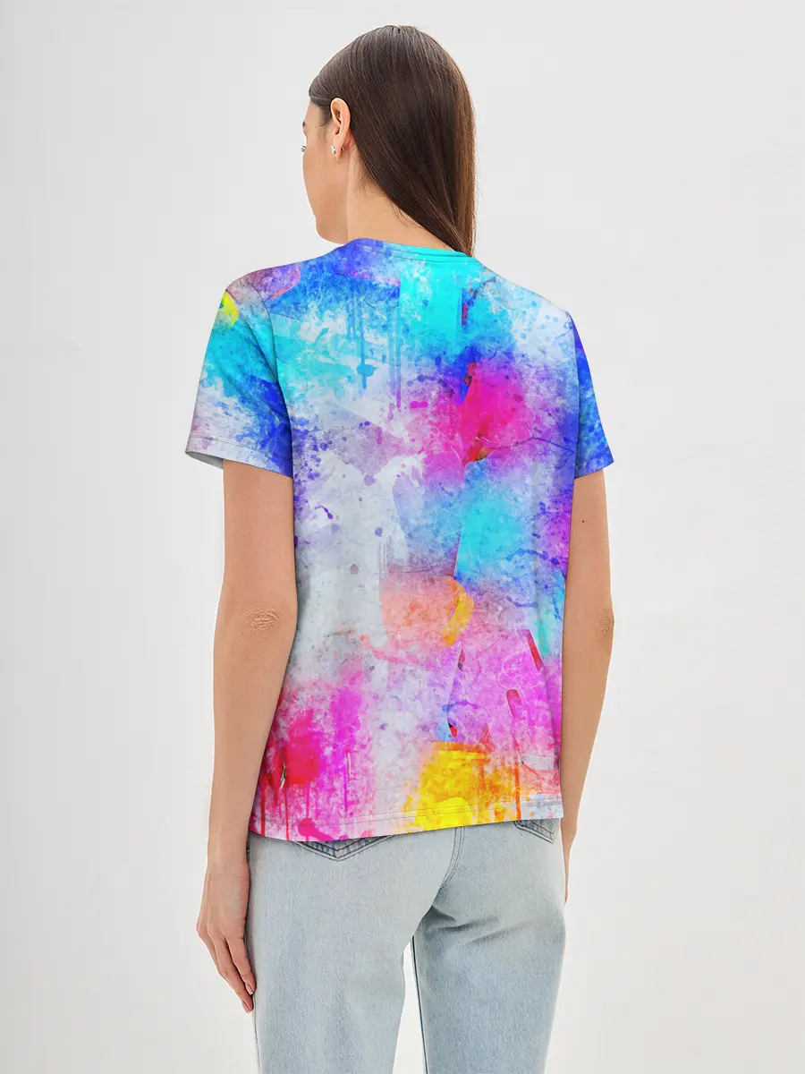 Женская базовая футболка / НЕОНОВЫЕ ПОТЕРТОСТИ