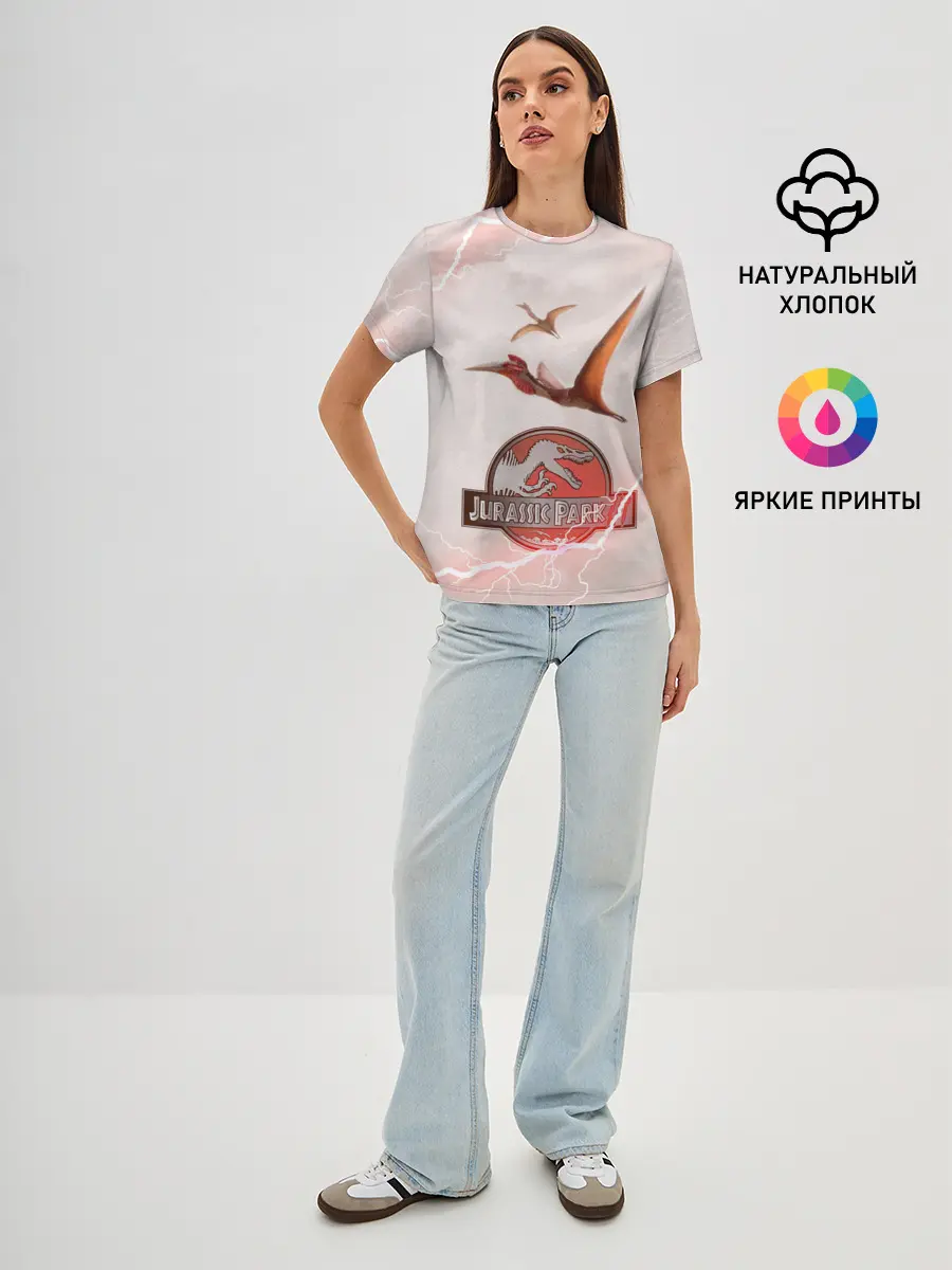 Женская базовая футболка / Птеродактили | Мир Юрского Периода