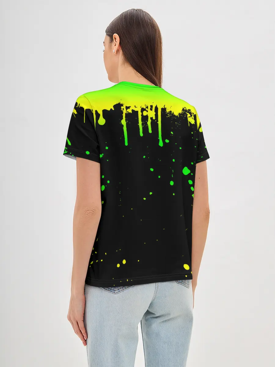 Женская базовая футболка / НЕОНОВЫЕ ПОДТЕКИ