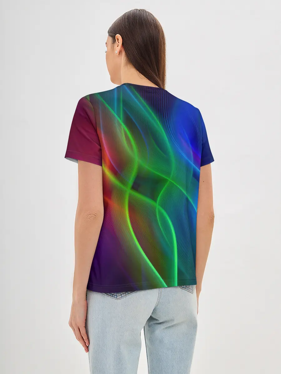 Женская базовая футболка / НЕОНОВАЯ АБСТРАКЦИЯ