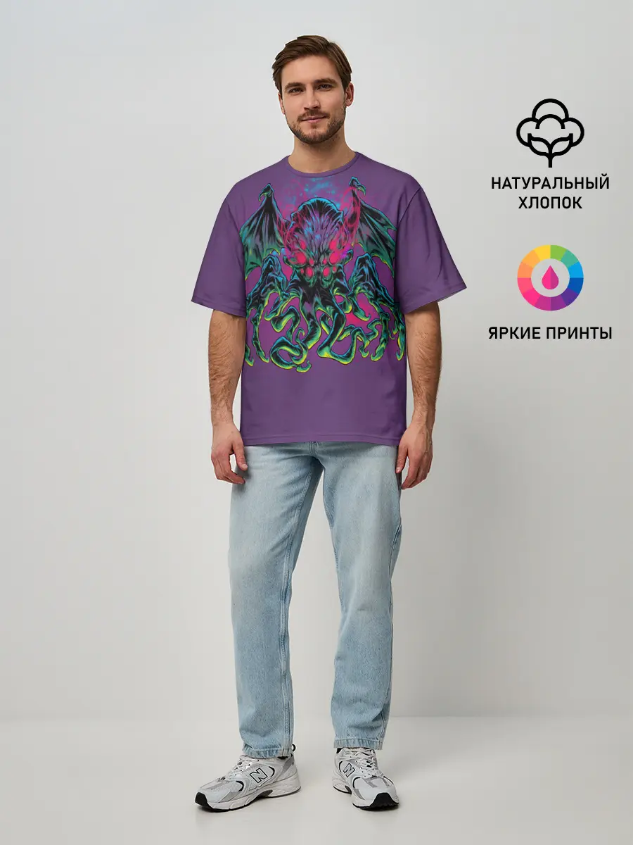 Мужская футболка оверсайз / Ктулху