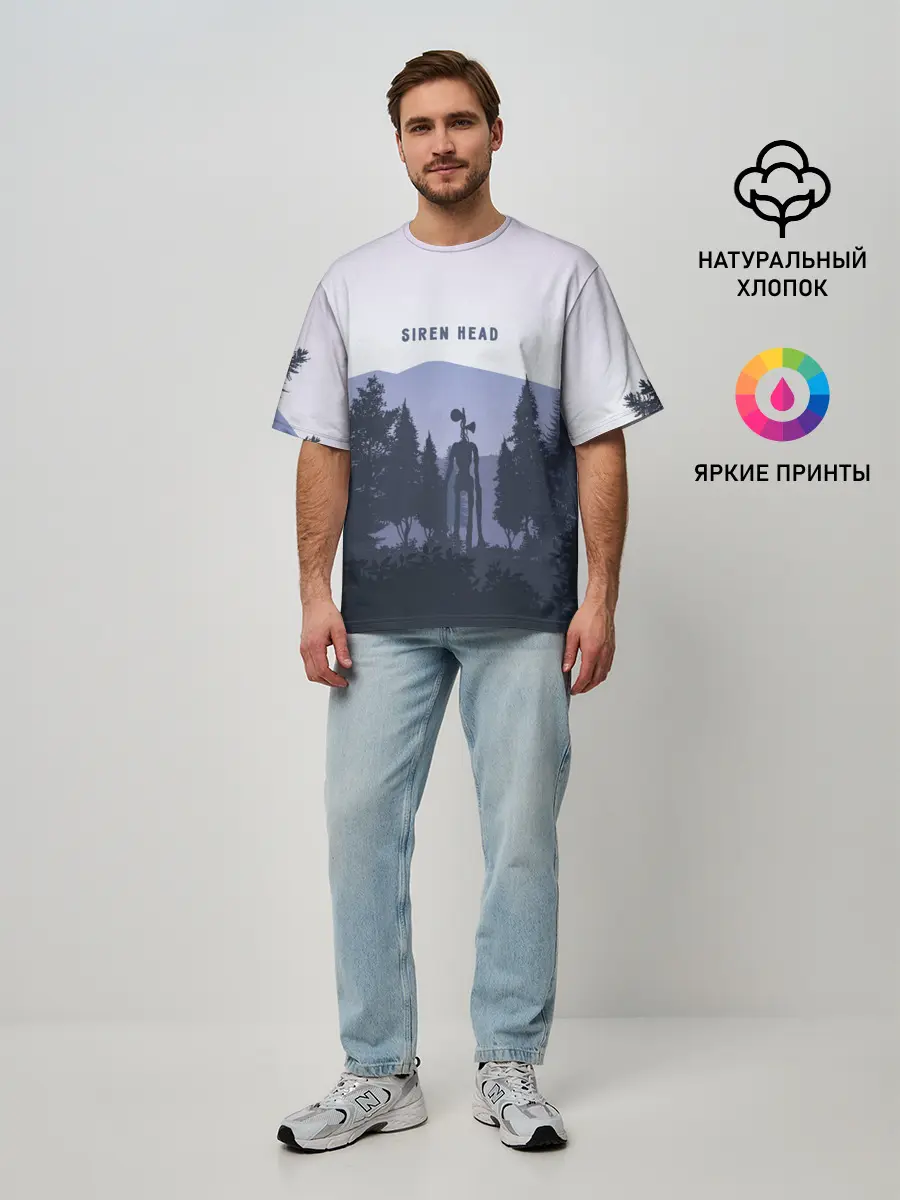 Мужская футболка оверсайз / Siren Head