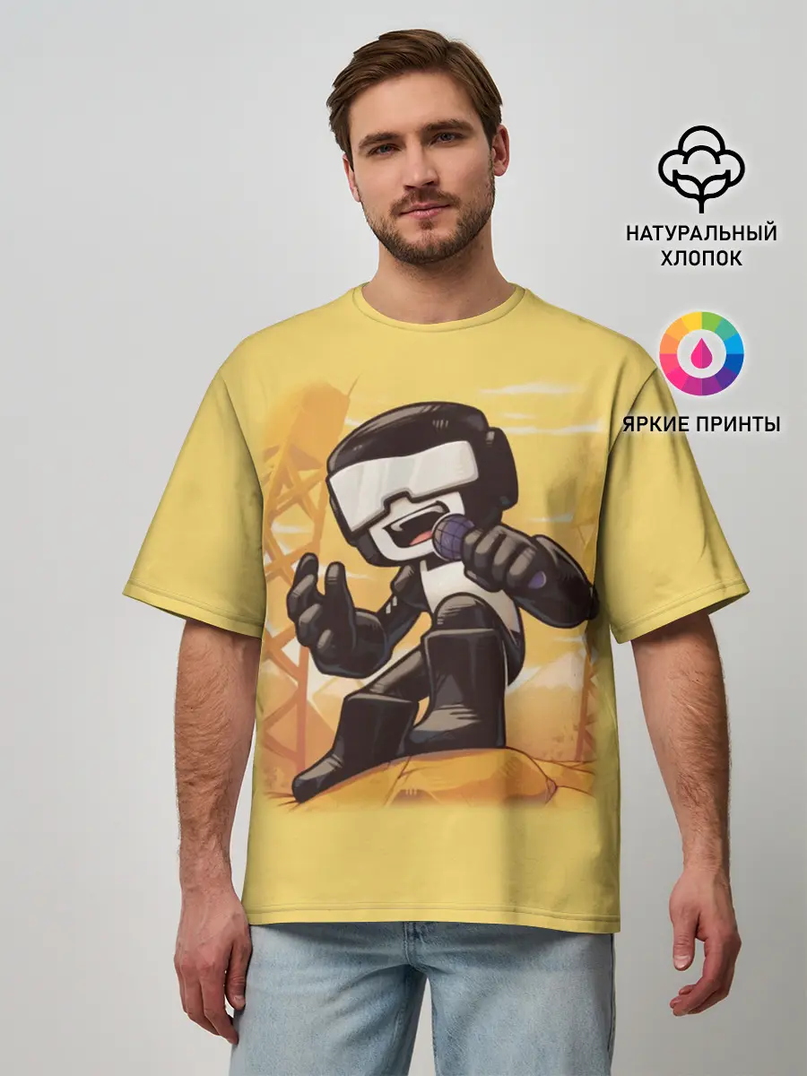Мужская футболка оверсайз / Танкист