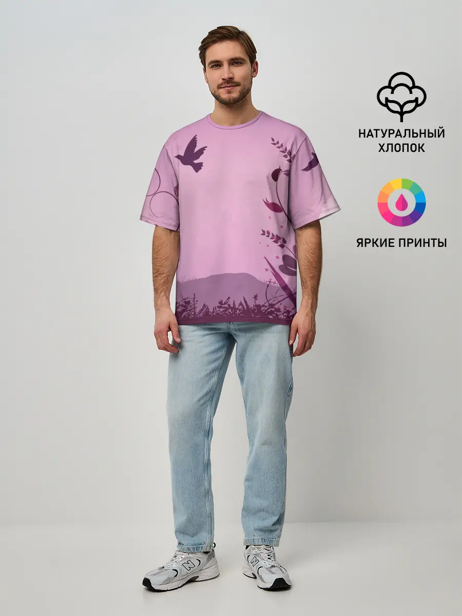 Мужская футболка оверсайз / Природа