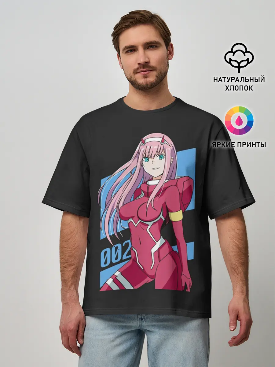 Мужская футболка оверсайз / Zero Two in costume