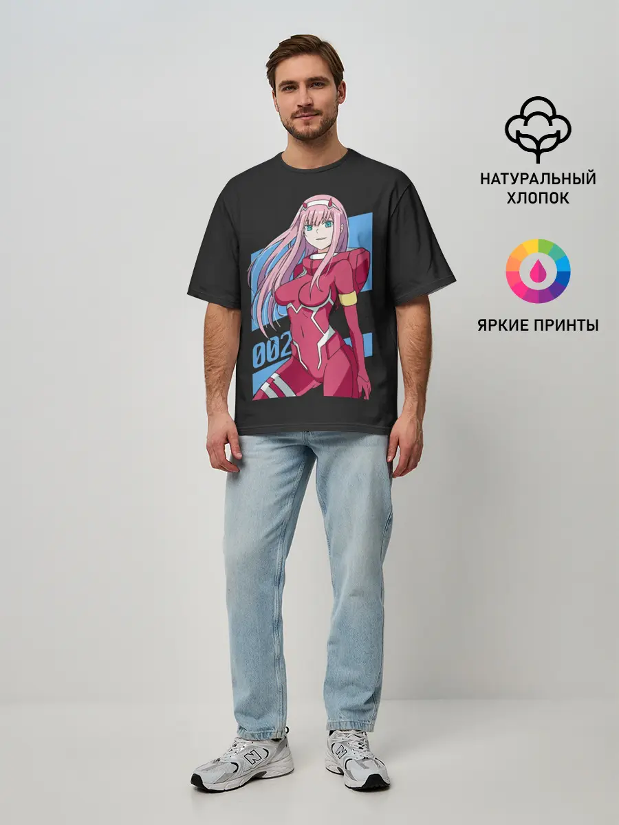 Мужская футболка оверсайз / Zero Two in costume