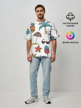 Мужская футболка оверсайз / Summer with love