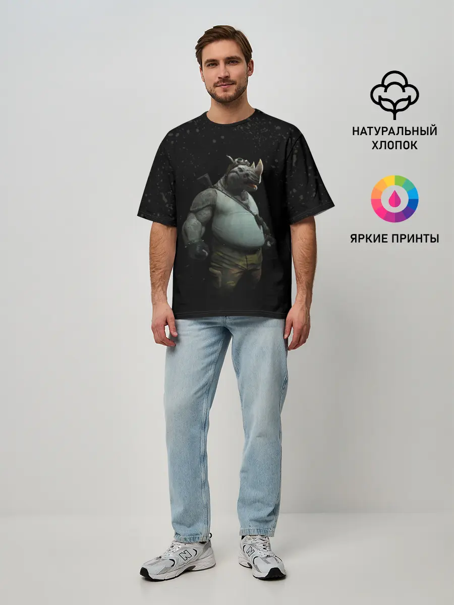 Мужская футболка оверсайз / Рокстеди | Черепашки-ниндзя