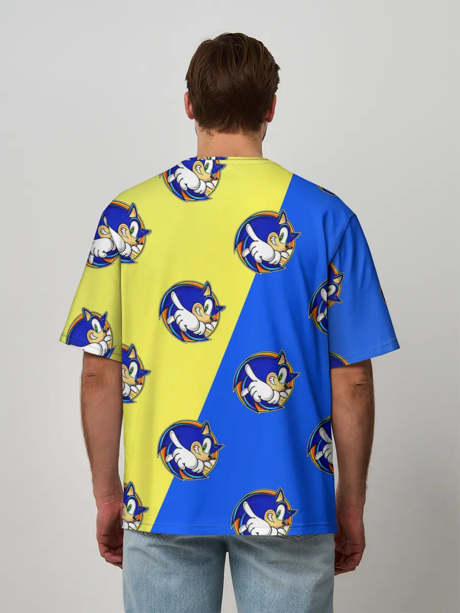 Мужская футболка оверсайз / Sonic - Соник