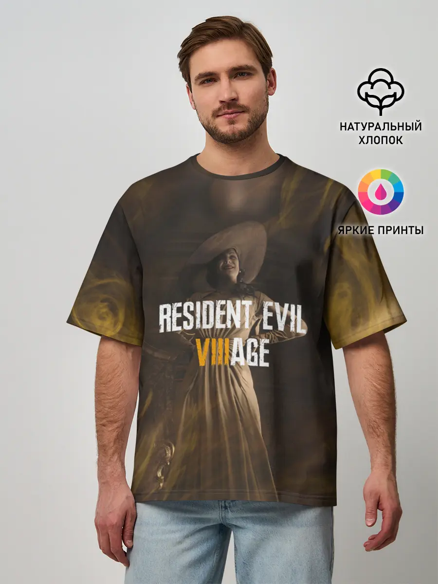 Мужская футболка оверсайз / RESIDENT EVIL VILLAGE | ЛЕДИ ДИМИТРЕСКУ