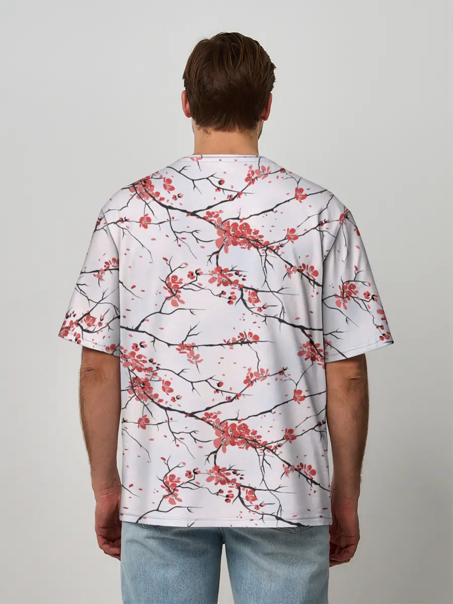 Мужская футболка оверсайз / Сакура