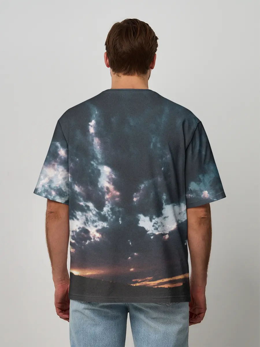 Мужская футболка оверсайз / Закат
