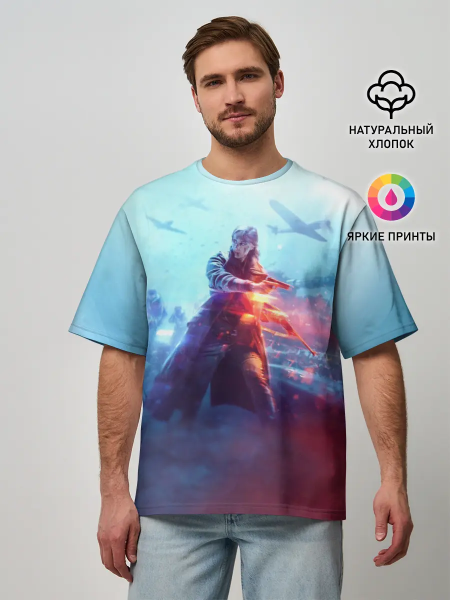 Мужская футболка оверсайз / Battlefield 5