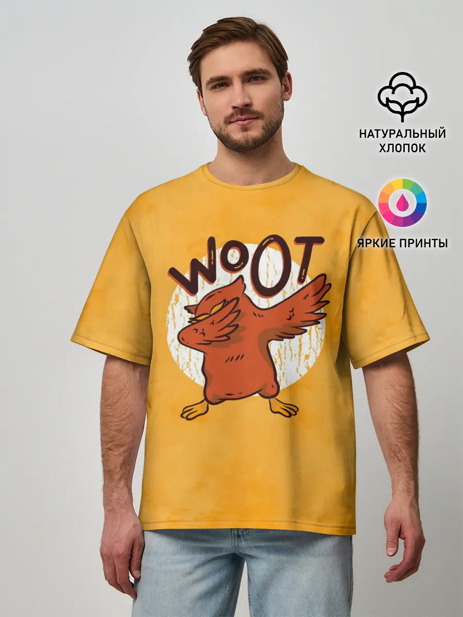 Мужская футболка оверсайз / Сова Dab