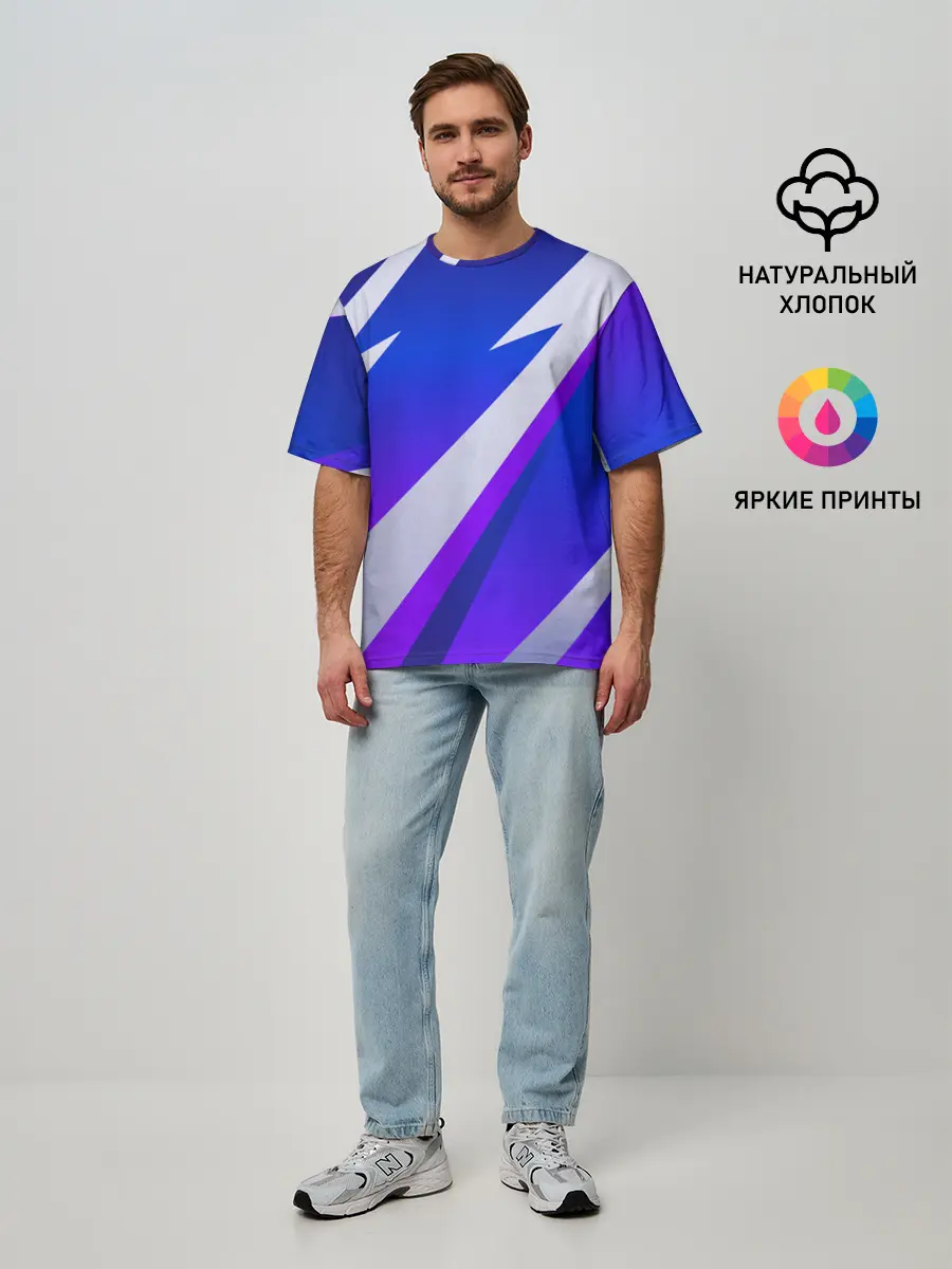 Мужская футболка оверсайз / SPORT STYLE BLUE