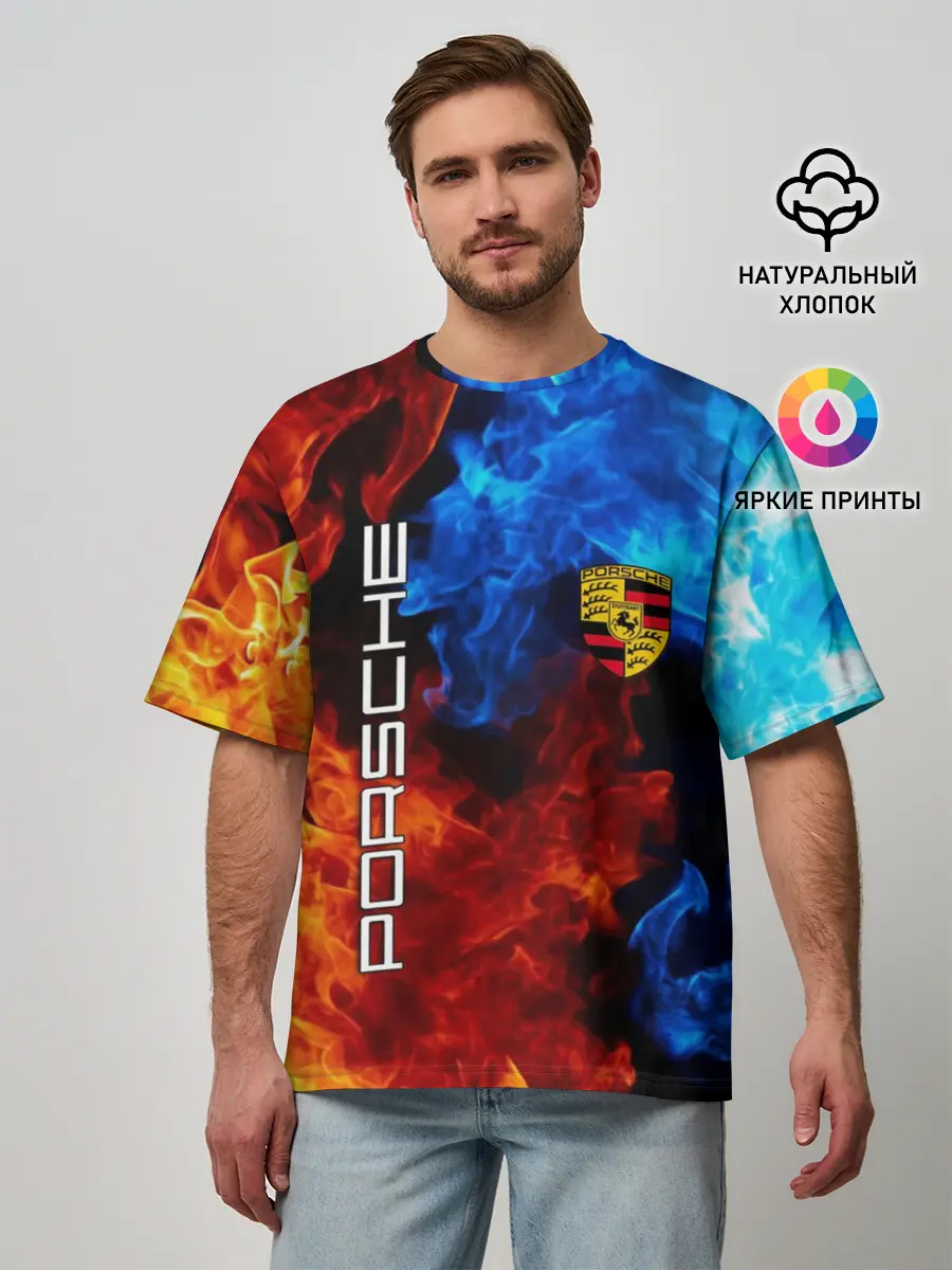 Мужская футболка оверсайз / PORSCHE