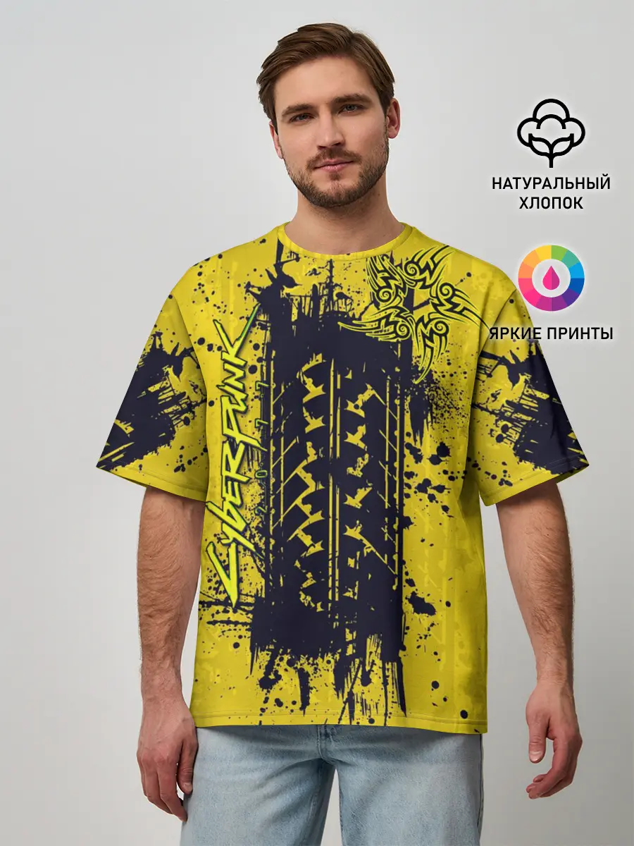 Мужская футболка оверсайз / CYBERPUNK 2077