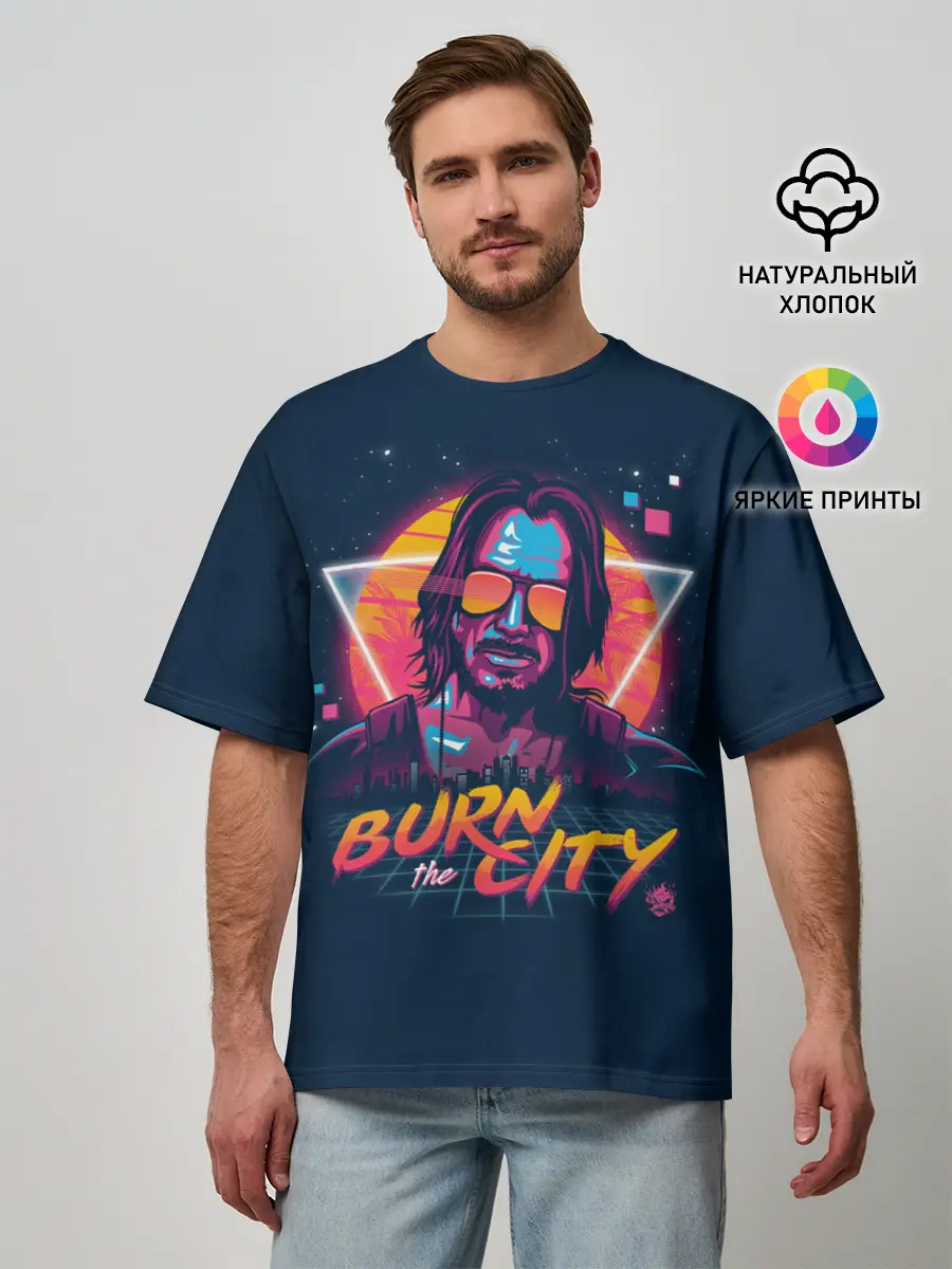 Мужская футболка оверсайз / Cyberpunk 2077