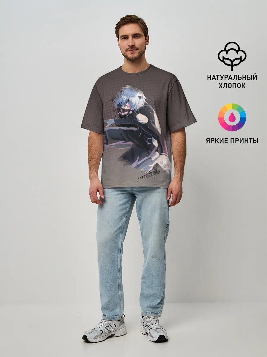 Мужская футболка оверсайз / Токийский гуль